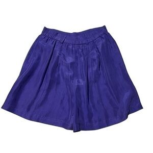 Compagnie Internationale Express vintage 80’s 100% silk purple high rise shorts